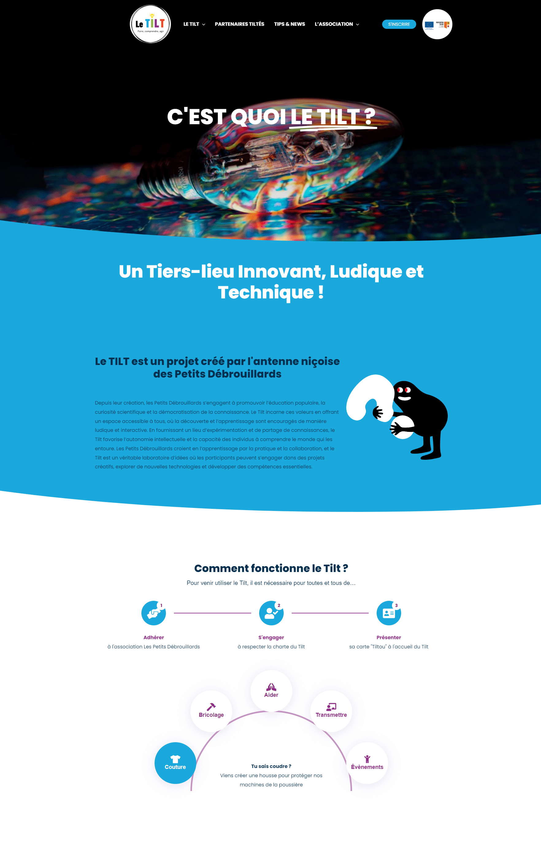 Site internet Tilt - Page à propos