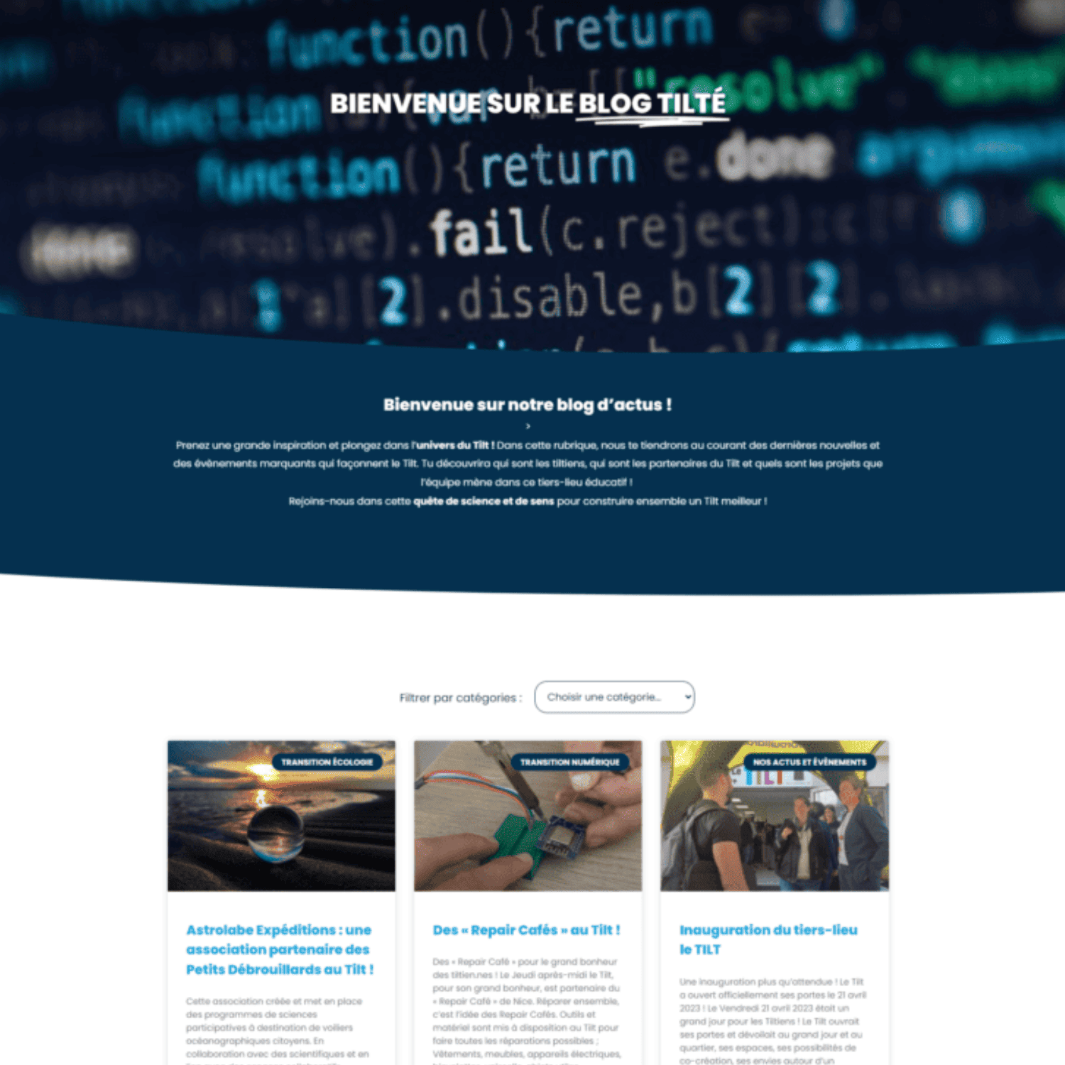 Site internet Tilt - Blog